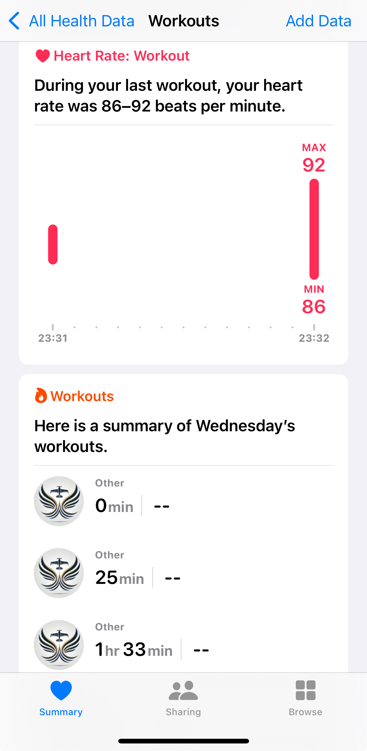 Health Workout Sessions